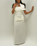 DRAPED SIGNATURED DRESS