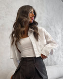 WHITE CROPPED SHIRT